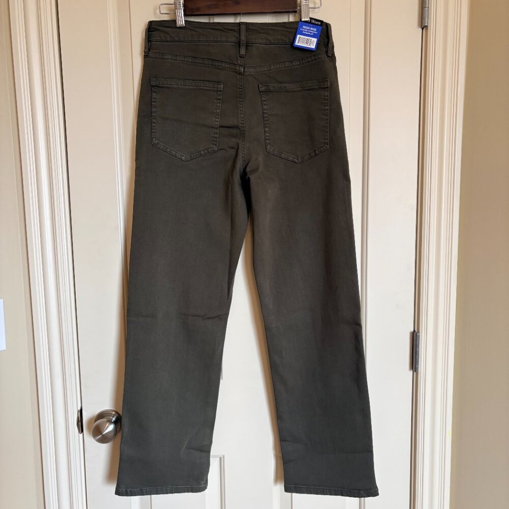Well Worn NWT Olive Green Pants Size 10 High Rise Straight Leg Utility Chino - Picture 3 of 5